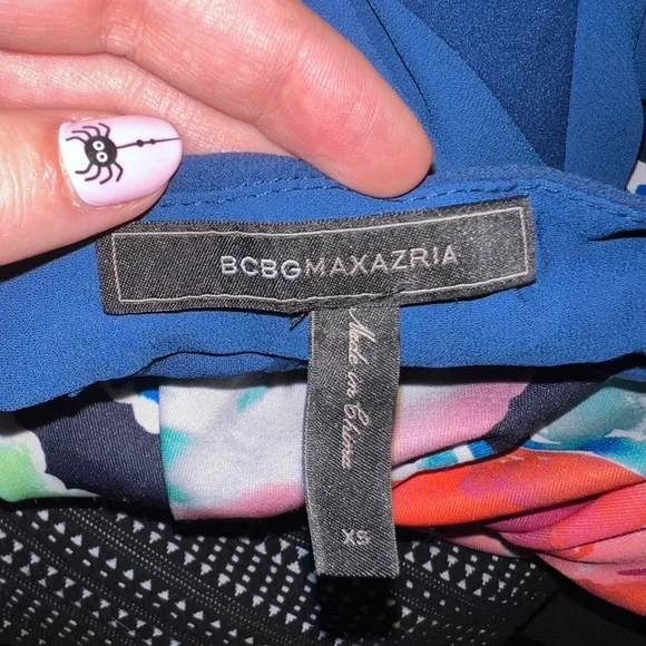 BCBG Maxazria navy halter evening dress - Picture 3 of 5